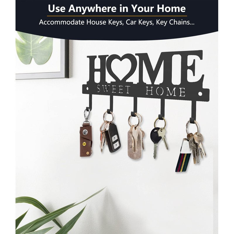 WIPHANY Key Holder Hooks Organizer Hanger Rack Wall Mounted with