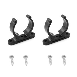 ZYAMY 2PCS Boat Hook Rack Nylon Boat Ladder Clamp Paddle Stove Clamp Diameter 1.5 Inch Snap On Pipe Clamp Yacht Boat Hardware for Storing Boat Hooks Paddles Harpoons Mops Flashlights Black