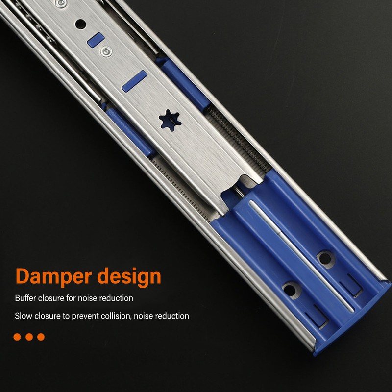 2PCS 14 Inch Push to Open Drawer Slides Stainless Steel