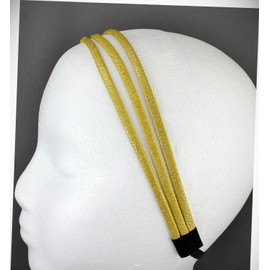 Perfect Hairstyle with Our Hair Accessories - Gold Thin Skinny Triple 3-Strand Faux Leather Headband Hair Band Narrow Bands Fashionable Hair Accessory Hair Jewelry Accessories for Lady Women
