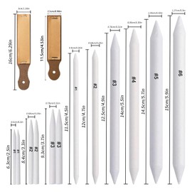 14Pcs Blending Stumps for Artists Paper Art Blenders Blending Stumps and Tortillions Set Sandpaper Pencil Blender Stumps for Sketching Drawing Artists(Gray White)