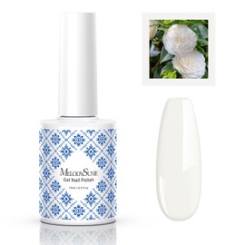 MelodySusie Fleurwee Plant-based UV Gel Nail Polish, Hema Free, 21 Non-Toxic, Milky White P04, Long Lasting No Chip, Summer Color 2024 Finger Toe Nail Polish, Nail Art Salon Manicure at Home 0.5 Fl Oz