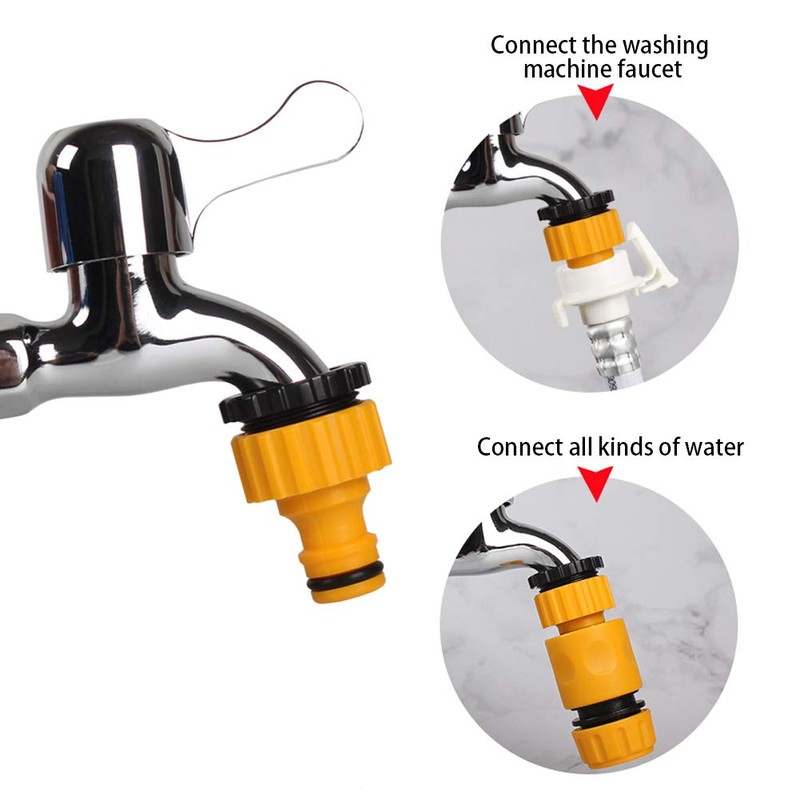 EXTSUD Garden Hose Connector Kit, Hose Coupling Set 2-in-1 Garden