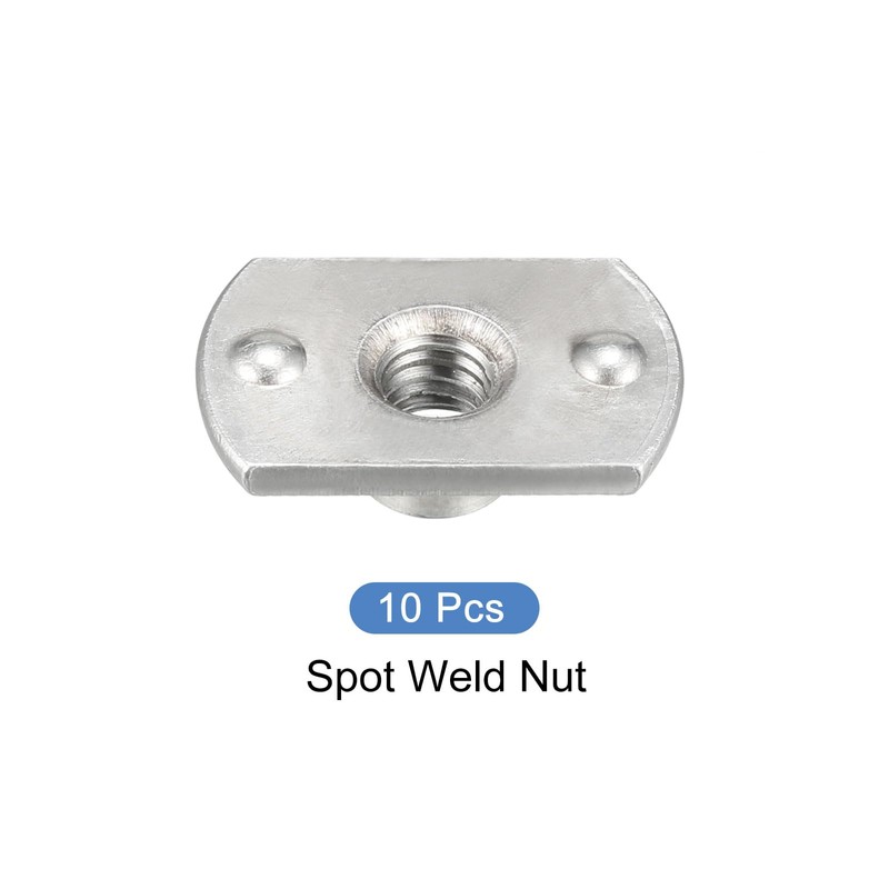 METALLIXITY Spot Weld Nuts (M6) 10Pcs, Carbon Steel Double Tab