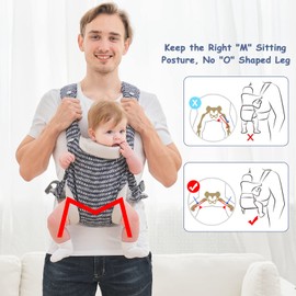 Baby Sling Carrier, Soft Baby Carrier Wraps, Convertible Baby Carrier from Newborn, 4 in 1 with Breathable Air Mesh Toddler Carrier Sling for Walking Hiking Traveling (Strip Pattern)