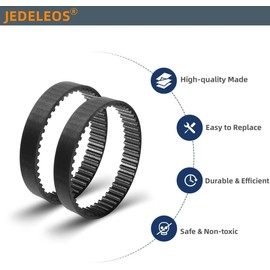 JEDELEOS Replacement Belts for Shark APEX DuoClean AZ1002 AZ1000 AX952 ZU782 ZS360 ZS362 Upright Vacuum Cleaner, Soft Front Brush Belt, Replace Part 153-3GT-8 (Pack of 2)