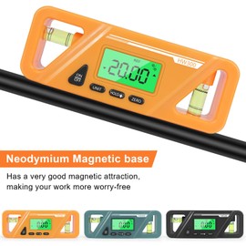 KKnoon Magnetic Digital Protractor Absolute and Relative Measurement Angle and Tilt Conversion Inclinometer Versatile Clinometer LCD Display with Backlight