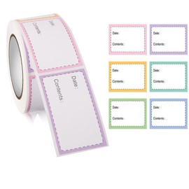 500PCS Food Labels Stickers, Freezer Labels Removable Food Storage Freezer Tape to Write on, 1x2Inch Adhesive Food Date Canning Labels for Jars Daycare Bottle Labels Food Containers