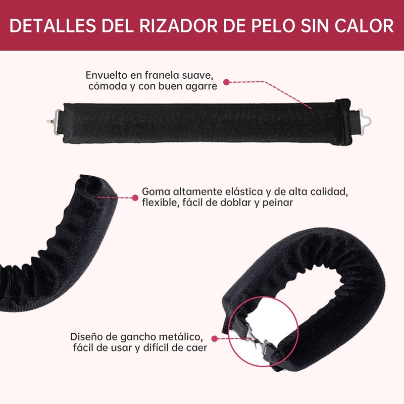 DOLISBIE Heatless Curls: 3 Piezas Ondas y Rizos Sin Calor