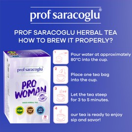 Prof Saracoglu 1 Box Pro-Woman Herbal Tea – Caffeine-Free Herbal Blend with Chamomile and Yarrow, Made for Women’s Daily Routine, 20 Organic Tea Bags in Resealable Box