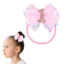 Guqqeuc 1st Birthday Party Bow Headbands for Toddler Baby Girl Bday Hair Bands Sweet First Birthday Decorations Sprinkle Confetti Headband Bow for Kids Babies