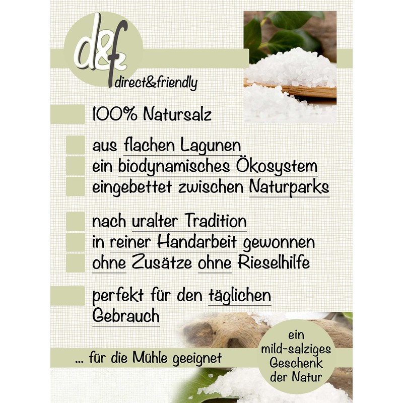 direct&friendly Coarse Sea Salt from Croatia Perfect for Salt Mills