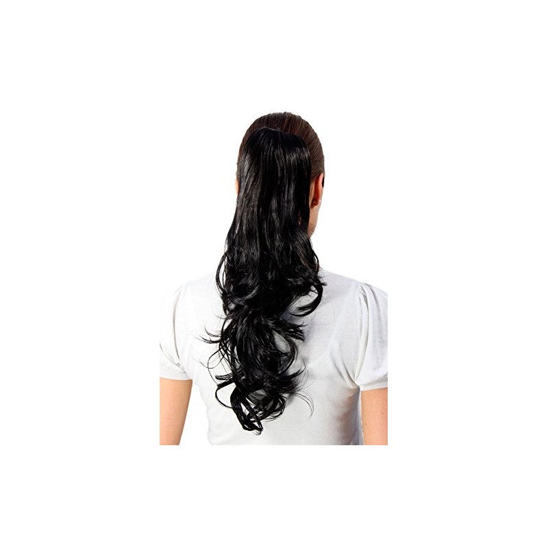 WIG ME UP - T148M-2 Black Long Wavy Curly Lace