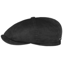Stetson Hatteras Goat Suede Flat Cap Men Black 7 1/4