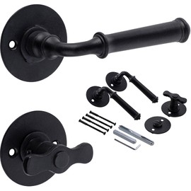 GedoTec Door fittings Door Handle Door Lever Wrought iron Antique black galvanized Model MIRA BB - PZ - WC Brand quality Made in EU - Toilet - Bathroom