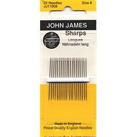 Colonial Needle Sharps Hand Needles-Size 8 20/Pkg