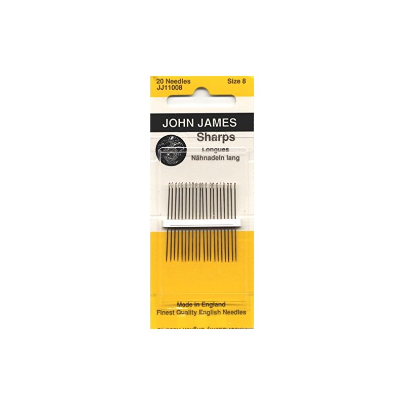 Colonial Needle Sharps Hand Needles-Size 8 20/Pkg