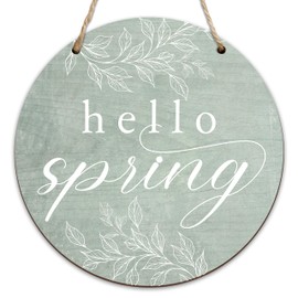 Spring Wooden Welcome Sign For Front Door, Minimalism Welcome Home Decor Sign, Outdoor Hanging Signs For Housewarming Gifts, Rustic Decor For Farmhouse Front Porch Outside Garden Yard -09