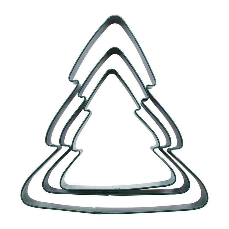 PME CH24CCC110 Cookie Cutters, Christmas Trees (Set of 3), Steel