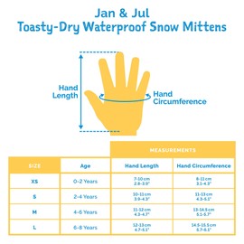 Jan & Jul Waterproof Stay On Mittens for Babies, Toddlers and Children, With Thumb: Black