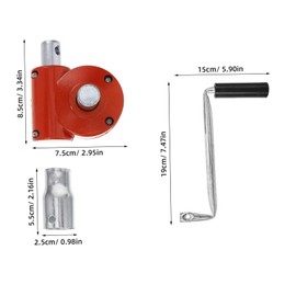 Milisten Hand Crank Roller Replacement Crank Handle Manual Greenhouse Film Winder Film Winder Greenhouse Roll Up Machine Hand Crank Handle Repair Aluminum Alloy