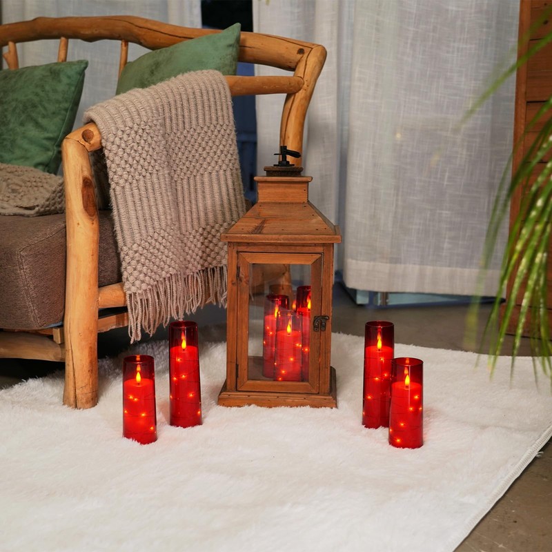Raycare Flameless Candles with Embedded Star String, 9 Pcs Battery