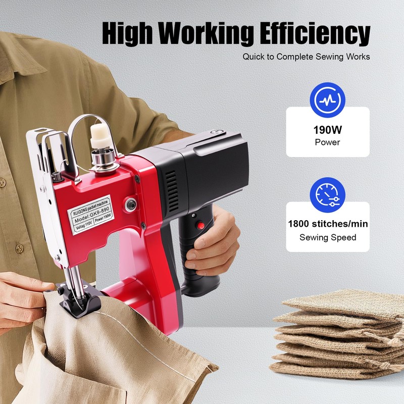 Leather Heavy Duty Sewing Machine, 1,800 stitches Industrial Canvas Stitching
