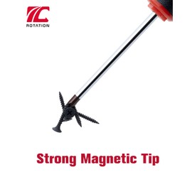 ROTATION 8-Piece Magnetic Screwdrivers Set with red tip, 4 Phillips and 4 Slotted Tips, Professional Cushion Grip Screwdriver Set with High Torque