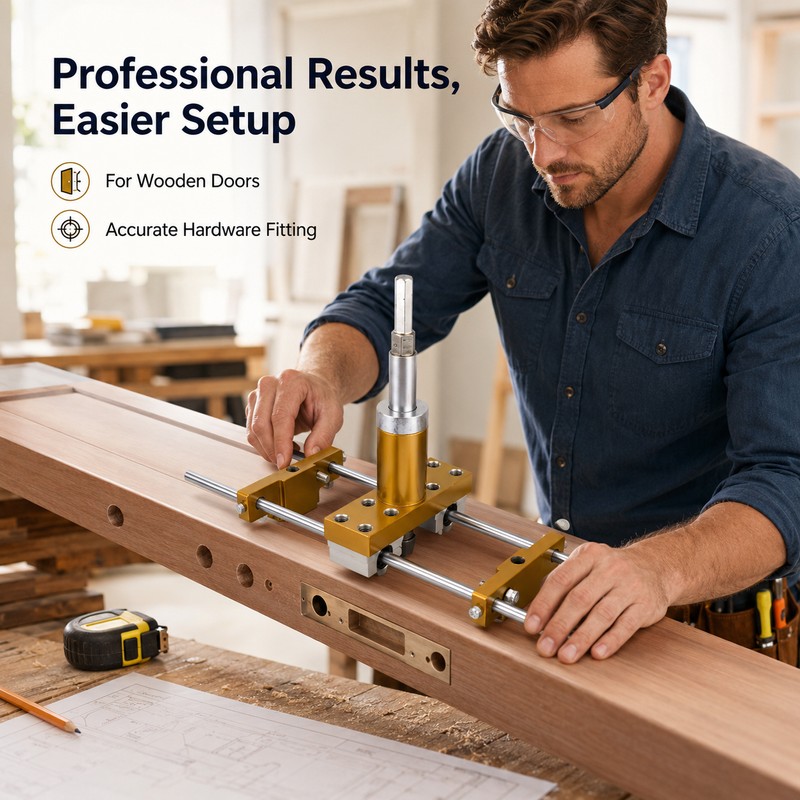 Door Lock Mortise Jig Kit for Wooden Doors – Precision