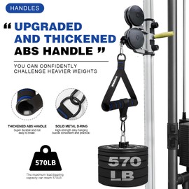 Exercise Handles, Gym Handles for Cable, Chest Fly, Resistance Bands, Pull up, Home Gym Fitness Handles, Gym Attachments for Cable Machine, BREWIDAR D Foam Handles with Gourd Hooks (Pair)