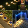 YiLaie LED Solar Deck Lights Outdoor Round Stick on Solar