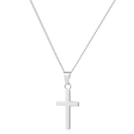 ALEXCRAFT Sterling Silver Necklaces For Women Silver 925 Cross Necklace For Men Sterling Silver Necklace Chain 45+5 CM