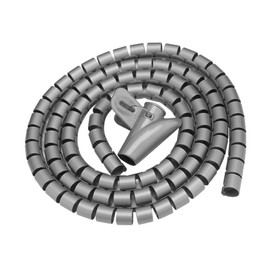 Tubo de Envoltura en Espiral/Tubo en Espiral Flexible/Organizador de Cable/Protector de Envoltura de Alambre para Uso en el hogar y la Oficina(Plata 1.5m * 16mm)