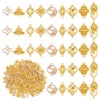 AHANDMAKER 180pcs 9 Styles Double Hole Pendant Connector, Gold Flower