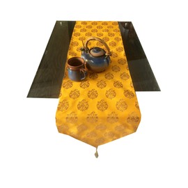 PINK PARROT Vireo-Designer Dupion Silk with Print-Table Runner (12 x 70 Inch)