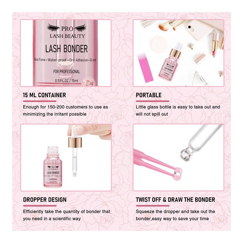Lash Bonder for Eyelash Extensions Super Bonder Glue Accelerator with