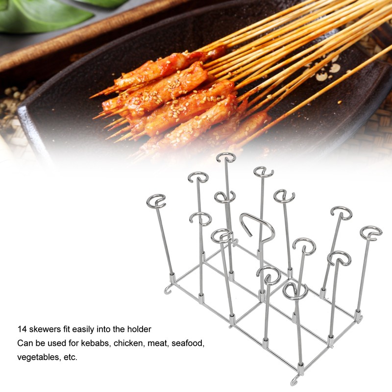 Fryer Skewer Stand Uniform Cooking Rust Resistance Stainless Steel Vertical
