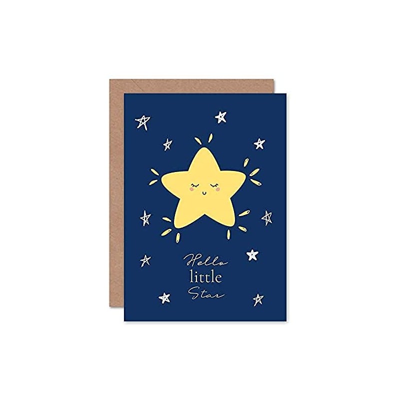Wee Blue Coo New Baby Hello Little Star Sealed Greeting