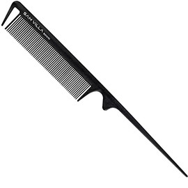 Sam Villa Peine de Peluquero Resistente al Calor Negro para Mujeres, Silicona, 0.6 onza                                                               