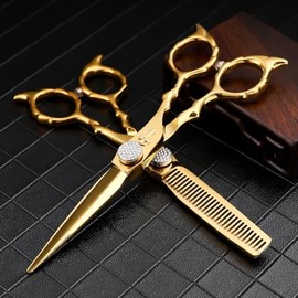 Hair Cutting Scissors, 6 Inch Hair Dressing Scissors Thinning Styling Tool Hair Hairdressing Scissor Set Barber Accessories Cutting for Salon Hairdresser Set