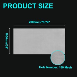 sourcing map 180 Mesh Paint Nylon Mesh Filter Woven Net Sheet Filter Cloth (78"x 39") for Paint, Home Brewing, White