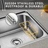 blueden 3-in-1 Adhesive Sink Caddy Kitchen Sink Organizer,Stainless Steel Sponge