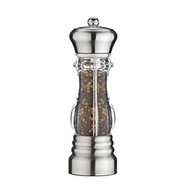 Gmill by Grunwerg Stainless Steel & Acrylic Single Pepper Mill, 17cm