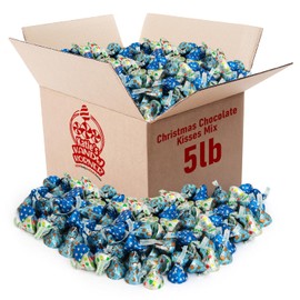 Christmas Kisses Chocolate, Pack of Christmas Candy Bulk, Christmas Chocolates for Holiday Celebrations, Perfect Christmas Candy Stocking Stuffers, Ideal Christmas kisses for Festive Celebrations (5 Lb)