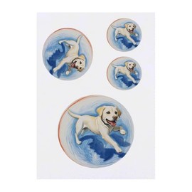 4 x 'Labrador Running' Temporary Tattoos - Water Resistant, Skin-Safe, Non-Toxic Transfers, Mixed Sizes (TO00079404)