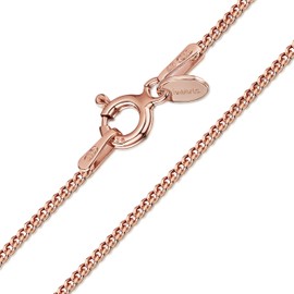 Amberta 14K Rose Gold Plated on 925 Sterling Silver 1.3 mm Heart Chain Necklace Length 14" inch / 36 cm (14)
