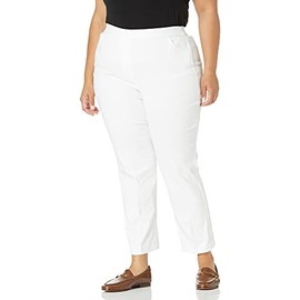 Alfred Dunner womens Allure Slimming Plus Size Short Stretch - Modern Fit Pants, White, 24 US