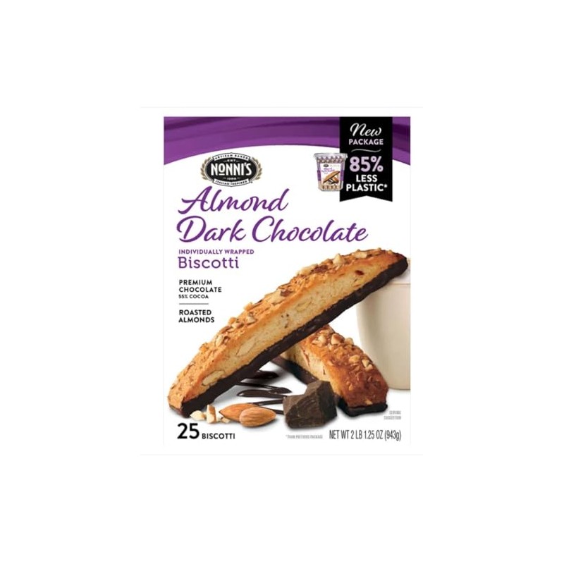 Nonni's Almond Dark Chocolate Biscotti: 25 Count, 2lb,1.25 oz (943