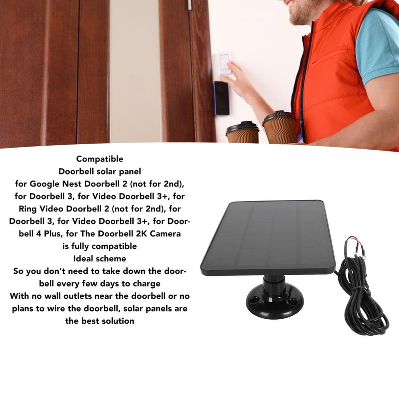 10W Solar Panel for Security Camera, Solar Panel for Nest,