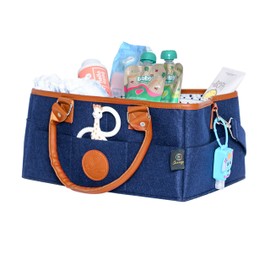 Baby Diaper Caddy Organizer Large Tote - Baby Diaper Organizer Caddy Perfect for Nursery Changing Table, New Born Shower, Car Storage Basket or Moving Room to Room - Boy or Girl